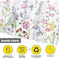 Miniatyrbillede 3 af 4: Funnytree Blomsterplante Akvarel Blomster Bruseforhængssæt Med Kroge Hjem Badeværelse Badekar Indretning Nem Pleje Maskinvaskbar Holdbart Polyesterstof