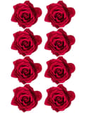 8-pack Röda Rosor Hårnålar Blommor Brosch Bröllopsblommor Simulationstillbehör (D-4)