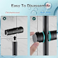 Miniatyrbillede 3 af 5: Brusehovedholder, universel sort brusehovedholder til 18-25 mm brusestang Solid ABS tykkere og opgraderet version Brusehovedholder, mat sort