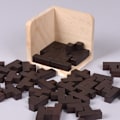 Miniatyrbilde 3 av 5: 3D Hjernevrider Trepuslespill for Voksne og Barn, Genius Skills Builder T-formede Biter. 3D Puslespill Med 54 Biter. Malt Finish Puslespillboks