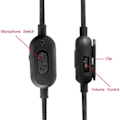 Miniatyrbillede 4 af 5: 2M Erstatningslydkabel til GPRO X, G233, G433 Hovedtelefoner Inkluderer Volumekontrol og Lydløs Funktion Sort