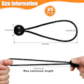 Miniatyrbild 3 av 5: 25-pack Bungee-bollar 6 tum boll Bungee-sladd för presenning fastspänning presenning sladd Bungee-sladdar för markiser paviljonger tält svart