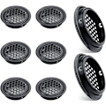 Miniatyrbillede 1 af 5: Sæt af 8 Runde Ventilationsspjæld i Rustfrit Stål 53mm Sort