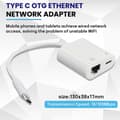 Miniatyrbillede 4 af 5: Type C OTG Ethernet Adapter USB C til RJ45 Ethernet LAN Kablet Netværkskonverter 100Mbs til Type C Mob