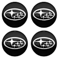 Miniatyrbilde 1 av 4: 4 stk 56+60mm Bilhjulnav Senterlokk Klistremerke Felgdeksel Auto Merke Emblem Styling For Subaru STI Impreza Forester XV Tribeca, 56mm Svart