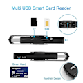Miniatyrbild 5 av 5: ROCKETEK CR310 USB 2.0 Smartkortläsare SD TF ID SIM Bankkortanslutning Adapter