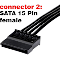 Pikkukuva 3 / 5: Molex IDE 4-nastainen uros - 15-nastainen naaras SATA-virtamuunninadapterikaapeli kiintolevylle HDD SSD Power E