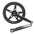 Miniatyrbillede 1 af 5: 46T Racercykel Kranksæt Single Speed 170mm Cykel Kranksæt Hul Tandplade Cykel Kranksæt Tandhjul