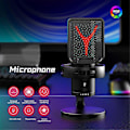 Miniatyrbild 5 av 5: Spelmikrofon Professionell Kondensatormikrofon RGB USB Trådbunden Mikrofon för PC Laptop Dator Podcas