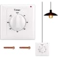 Miniatyrbillede 1 af 4: Nedtællingstimerkontakt: 60-minutters timerlyskontakt med timer, vandafvisende, borehuller til badeværelsesinstallation, ventilator, lys