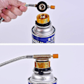 Miniatyrbilde 3 av 5: 2 stk Camping Gassflaske Adapter Gasskonverteringshode Adapter Dyse Kobling Gasskomfyr Ventil Adapter For Butanbeholder Til Å Skru På
