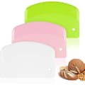 Plastskraper for boller - Multifunksjonell deigkutter - Grønn, hvit, rosa - For tilberedning av pasta, kaker og pizza