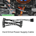 Miniatyrbilde 4 av 5: 2 stk. Molex 4-pin IDE til 5 SATA 15-pin harddisk strømforsyning splitterkabel for DIY PC Server 18AWG 4