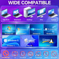 Miniatyrbillede 5 af 5: Ekstern CD/DVD-drev til bærbare computere, USB 3.0 & Type-C, CD-læser/DVD-brænder, SD/TF-læser, USB-hub