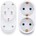 2-stik Dobbelt Stikkontakt Multi-stik Adapter Horisontal T