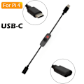 Miniatyrbilde 3 av 5: Strømbryter USB Type C med indikatorlys Hunn til Hunn USB-C forlengelseskabelbryter for Raspberry Pi 4B 2 stk