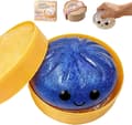 Glittering Dumplings, adorable glittering dumpling gift box, relieves anxiety with its soft, squeezable dough for stress relief (blue) Blue