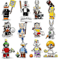 Miniatyrbillede 1 af 3: 12 stk Tegnede Byggeklodser Dukke Bugs Bunny Daffy Duck Montering Minifigur Børns Montering Legetøj