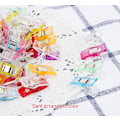Miniatyrbillede 2 af 5: 100 stk. Clips Klemmer DIY 2,7 * 1,0 * 0,9 cm Plastik Syning Til Binding Patchwork Hækling Strikkehåndværk Assorterede Farver (tilfældig Forsendelsesfarve)