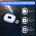 Miniatyrbilde 2 av 5: USB Oppladbar Lampe for LED Strikkelue, 4 Stykker, Sterk Medium og Svak Lysmodus LED Lue