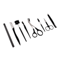 Miniatyrbillede 2 af 5: Øjenbryn Styling Kit - 8 stk. Rustfrit Stål Skønhedsværktøjer, Sort, Rustfri, med Opbevaringspose