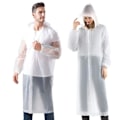 Miniatyrbild 1 av 5: Regnrock 2-pack Regnponchos för Män Kvinnor Vuxna Återanvändbara Bärbara Regnkläder Vattentäta med Elastiska Ärmar