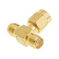 Miniatyrbilde 4 av 4: Koaksial 3-veis splitteradapter SMA hann til dobbel RF SMA hunn for TV-antenne