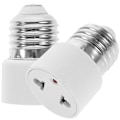 Miniatyrbillede 1 af 3: 2 stk. Lysfatning til Stik Adapter E27 Fatning til 2-benet Lysfatningsudtag