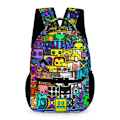 Miniatyrbild 1 av 5: c413 Geometry Dash Ryggsäck Skola Student Bokväska Satchel Ryggsäck Justerbara Axlar  Dagryggsäck bdbh413