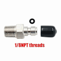 Miniatyrbilde 3 av 3: Pcp 8mm Hann Hurtigkobling 1/8 Npt 1/8bspp M10 M8 Enveis Foster Rustfritt Stål Fyllenippel Med Pakning Støvhette O-ring