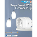 Miniatyrbilde 2 av 5: WiFi Smart Sokkel med Lysstyrkejustering for Tuya Smart Life App, Stemmestyring via Assistent, EU-kontakt