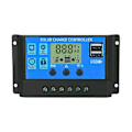 Miniatyrbillede 1 af 5: 100A Solcelleladningsregulator, Solpanel Batteri Intelligent Regulator Med Dobbelt USB Port, Multifunktionsregulator