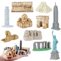 Miniatyrbild 1 av 2: 10 st Miniatyr Byggnader Leksaker Världen Runt Stad Miniatyrer Byggnader Egyptisk Modellbyggsats Leksaker