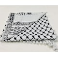 Miniatyrbild 2 av 2: Palestinasjal, Keffiyeh, Arafat Hatta, bred med tofsar, Shemagh Keffiyeh Arab Houndstooth100% Y2