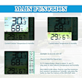 Miniatyrbillede 2 af 5: Trådløs vejrstation med udendørs sensor, termometer og indendørs/udendørs digital hygrometer, justerbar baggrundsbelysning med stort LCD-display til hjemmet An