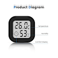 Miniatyrbillede 2 af 5: Mini Højpræcisions Digitalt Indendørs Hygrometer Termometer, (4.4cm*4.4cm, Sort, 1 Styk)