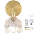 Rechargeable LED Wall Lamp with Remote Control, Wireless Bedside Lamp, Dimmable, Three Color Temperatures from 3000K to 6000K, Bulb Included.
