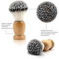 Miniatyrbillede 2 af 5: Barbersæt til mænd, vådbarberingssæt 3 i 1, inklusive barberkost, barberskål i rustfrit stål, sikkerhedsstativ, rustfri, holdbar og let at rengøre