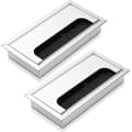 Set med 2 kabelgenomföringar - Aluminium - 160 x 80 mm - Färg: silver