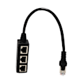 Miniatyrbilde 2 av 5: RJ45 Splitter-kontakt 1 til 3 veier Ethernet-kabel Socket Adapter 8P8C Hub