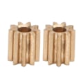 Miniatyrbillede 1 af 5: 2 stk. Motor-tandhjul i messing til udskiftning af Duplo Intelli Lok modul 0,4 9 tænder -gt