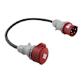 Miniatyrbilde 3 av 5: 5-pins adapterplugg 32A til 16A koblingskontakt [3-fase, 400V] Slangekabel Høy Strømadapter, Protec 2024THO