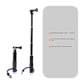 Miniatyrbild 3 av 5: 48cm Vattentät Handhållen Undervatten Sport Selfie Stick Utökbar för Go Pro Hero 9 8 7 6 5 4 3 Action, Svart + Blå
