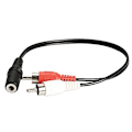 Miniatyrbillede 3 af 5: 3,5 mm 1/8'' Stereo Hun Til 2 Han RCA Jack Adapter Aux Audio Y Kabel Splitter
