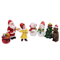 Miniatyrbillede 1 af 5: 7 Stk. Kreativ Jule Statue Resin Landskabs Ornamenter til Stue