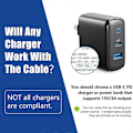 Miniatyrbild 4 av 5: USB C-laddningskabel för Surface till Surface Pro 3/4/5/6/7, Surface Laptop 3/2/1, Surface Go