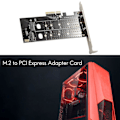 Miniatyrbillede 3 af 5: Dual M.2 PCIe Adapter, M2 SSD NVMe (M Key) Eller SATA (B Key) 22110 2280 2260 2242 2230 Til PCI-E 3.0 X 4 Værtscontroller Udvidelseskort Til Desktop PCI