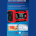Miniatyrbillede 5 af 5: 12V&24V 6A Smart Fuldt Automatisk Batterilader med Temperaturkompensation til Bil Lastbil Motorcykel Batteri EU Stik