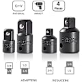 Miniatyrbilde 4 av 5: 4 stk. Øknings- og Reduksjonssett Skralleadapter Reduksjonsadaptere For 1/2\" 1/4\" 3/8\" Driverpiper og Bits