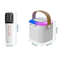 Miniatyrbillede 3 af 5: Bærbart Bluetooth 5.3 højttalersystem med 2 trådløse mikrofoner, hjemmesanghøjttaler, hvid